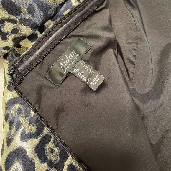 Aidan Mattox strapless, leopard cocktail dress with off the shoulder sleeves - Picture 6 of 8